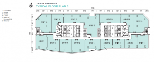 Q Sentral Low Zone Strata Office Floor Plan