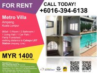 Metro Villa, Ampang (Near LRT Station for rental)