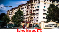 (Below Market 27%) Apartment, End Lot Minang Ria 2 Apartment Taman Minang Ria Cheras